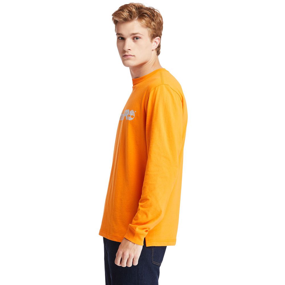 Camisetas Timberland Hombre Pro® Base Plate Long-Sleeve Graphic Naranjas - Chile KJQ-725096